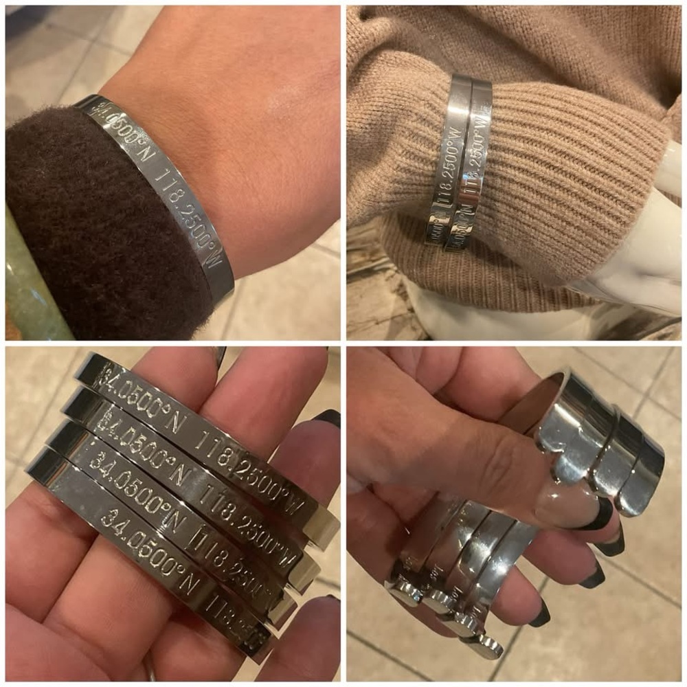 Silver Coordinate Cuff Bracelet